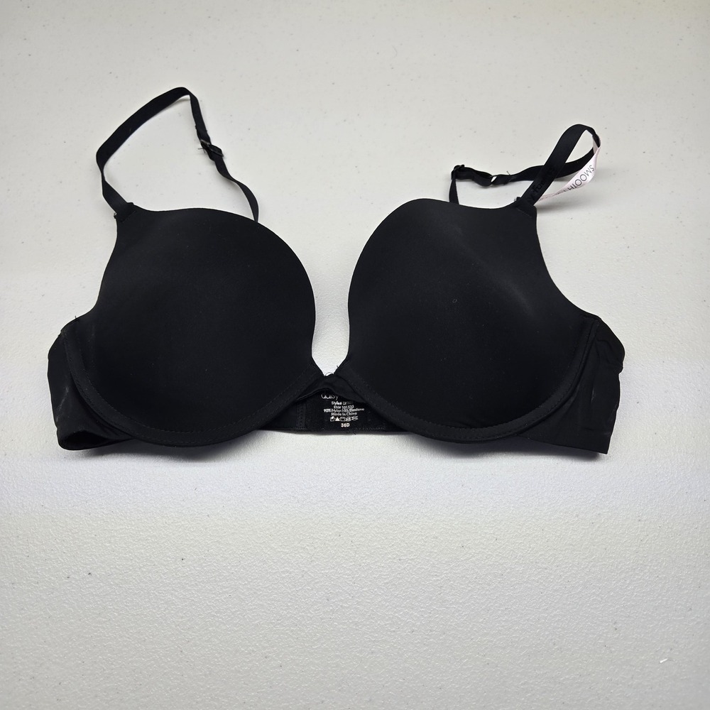 Daisy Fuentes Women Bra 36D Black T Shirt Underwired Strap Lightly Lined READ